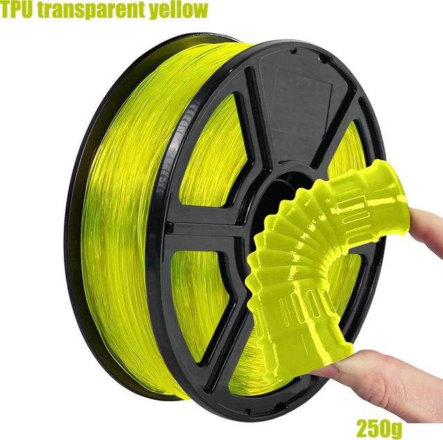 3D Maliang TPU Filament für FDM 3D-Drucker, 1,75 mm, transparent gelb, 250 g Spule - Bild 1