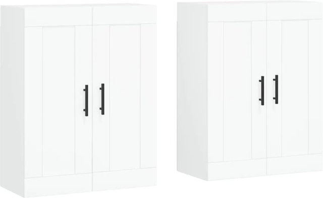 vidaXL Set 2 Wandschränke aus Holzwerkstoff und Eisen in Weiß - Bild 1