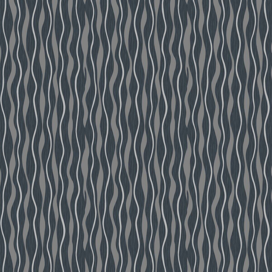UGEPA Vinyltapete Wellen in Schwarz und Silber, glitzerndes Design, Breite: 53 cm, Länge: 1005 cm - Bild 3