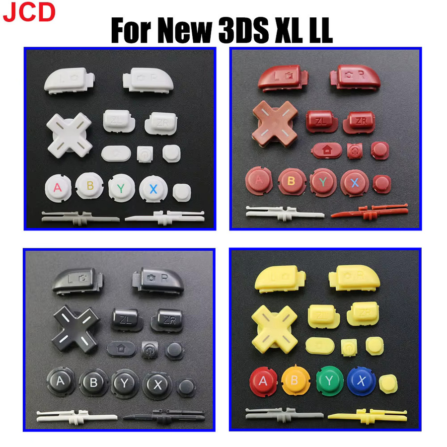 JCD Komplettes Ersatzteil-Set für New 3DS XL und 3DS LL in Schwarz mit D-Pad, A B X Y L R ZL ZR und Ein/Aus-Tasten - Bild 2