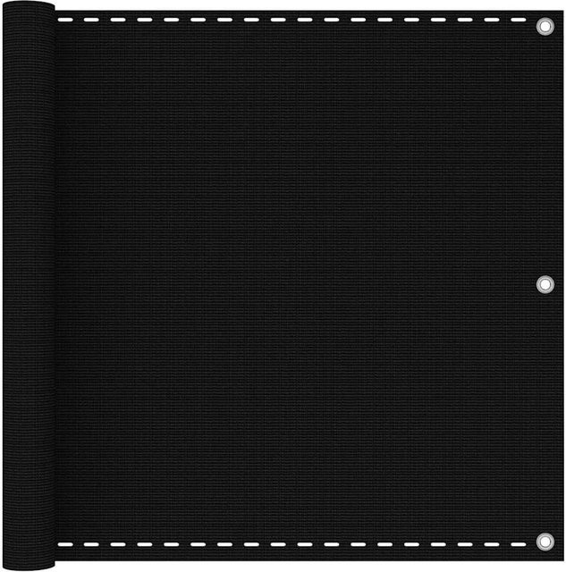 vidaXL Balkon-Sichtschutz aus HDPE in Schwarz, semi-transparent, Höhe: 90 cm, Breite: 500 cm - Bild 1