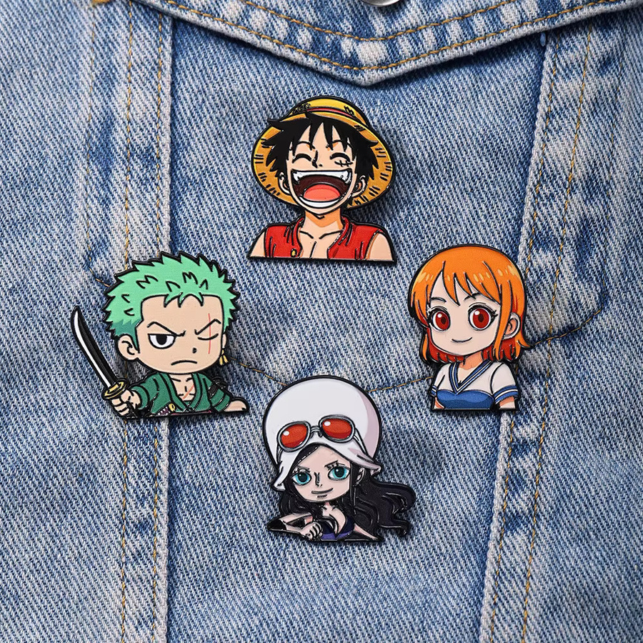 MINISO Broschen, One Piece Anime Emaille-Pins, 4 Stück - Bild 3