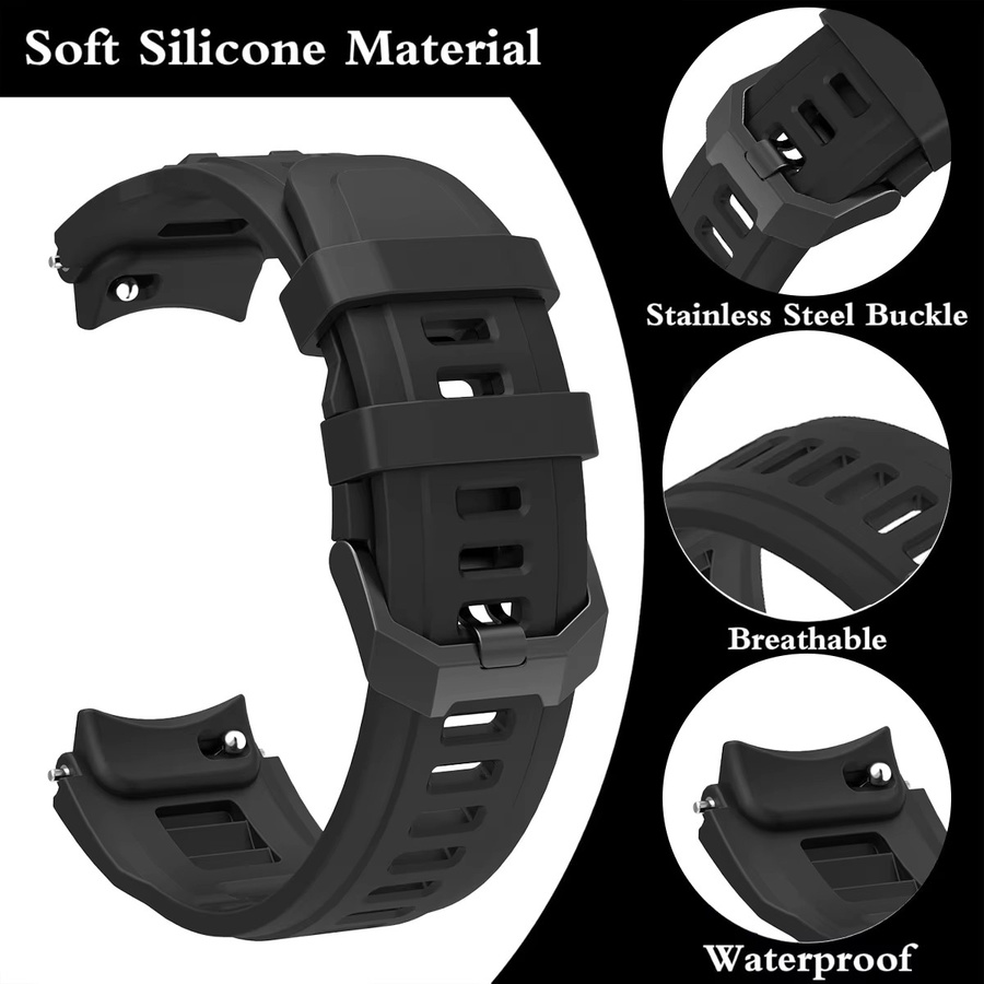 CAOWTAN Uhrenarmband Silikon, Schwarz, Unisex - Bild 2