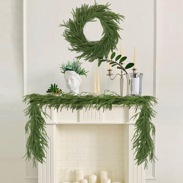 Künstliche Rattan-Ranken von smr in Grün für Weihnachtsbaum, Kranz und Garten-Dekoration - Bild 1