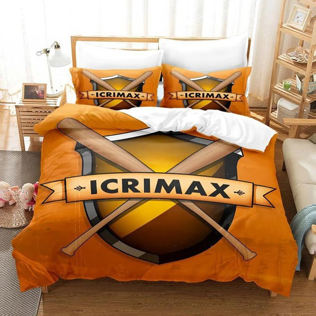 Icrimax Bettwäsche-Set mit 3D-Druck für Jungen und Erwachsene, Farbe Orange, Material Mikrofaser, B/H: 172 x 218 cm - Bild 1