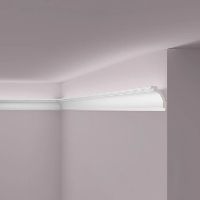 NOEL & MARQUET NMC Z16 ARSTYL Eckleiste Zierleiste Stuckleiste für indirekte Beleuchtung, Weiß, B/H/T: 200 x 5 x 7 cm - Bild 1