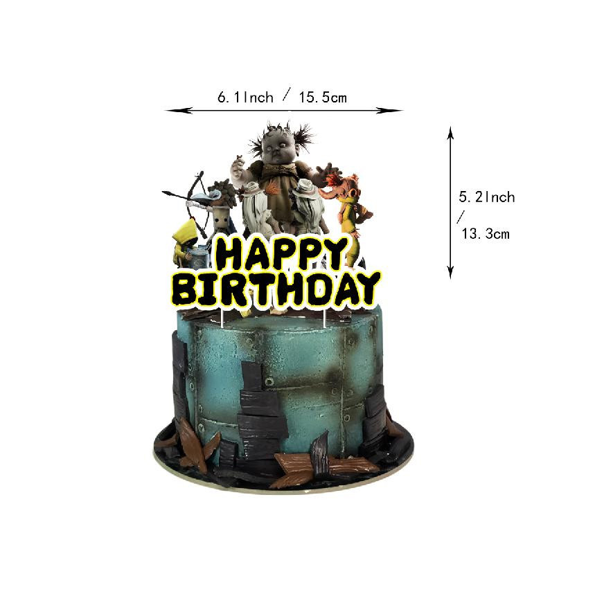 Little Nightmares Party Dekoration Set mit Tortenaufsatz, Ballons, Banner und Hintergrund in Multicolor für Kindergeburtstage oder Halloween - Bild 2