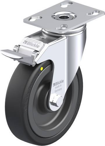 Blickle LKPA-VPA 126K-FI-EL Lenkrolle mit Feststeller, Rad-Durchmesser: 125 mm, Tragfähigkeit: 95 kg, Farbe: Schwarz/Silber - Bild 1