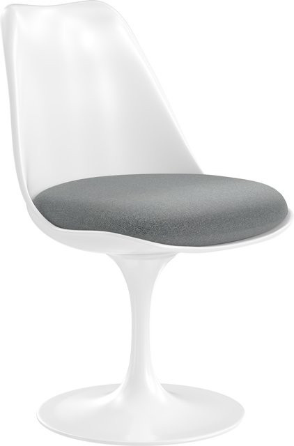 Knoll International Saarinen Tulip Stuhl in Weiß mit Stoffbezug - Bild 1