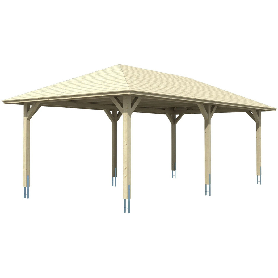 Skan Holz Carport Taunus in Schiefergrau B/T: 439 x 786 cm - Bild 1