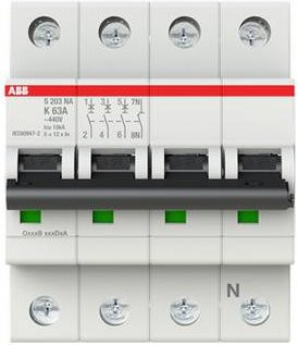 ABB S203-K63NA Leitungsschutzschalter 63A 400V 2CDS253103R0607 - Bild 1