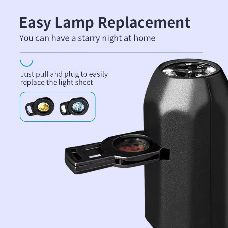 IEEYEEY LED Projektor Lampe mit umschaltbaren Mond und Erde Mustern für Zimmer Decke und Wand via 5V USB - Bild 4