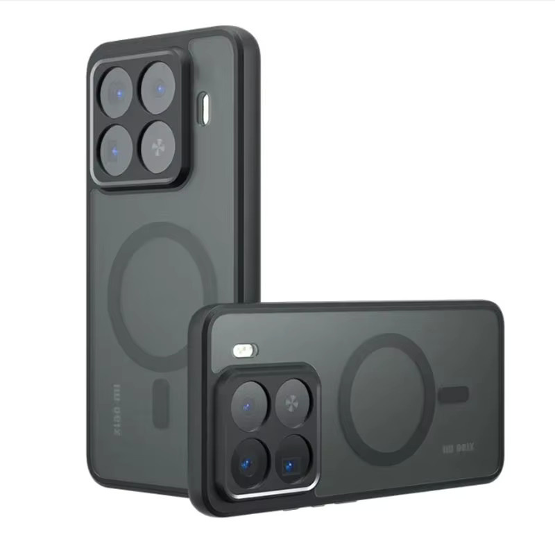 Magnetische MagSafe-kompatible Hartschalen-Handyhülle für Xiaomi 15T und 17T Pro in Schwarz, stoßfeste mattierte Acryl-Schutzhülle - Bild 2