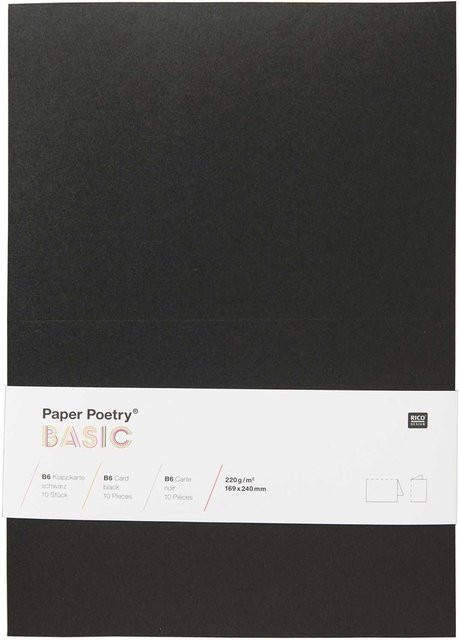 Rico Design Paper Poetry Klappkarte Basic B6 in Schwarz, 10 Stück - Bild 1