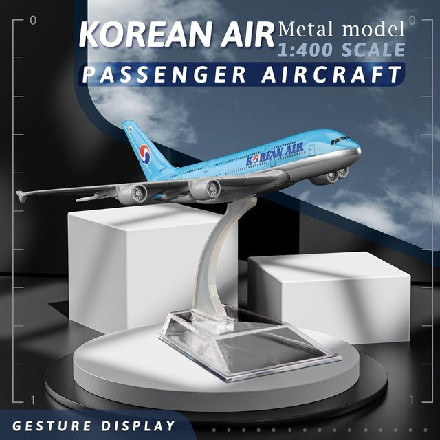 ZOCO A380 Sky Jumbo Flugzeugmodell, Metalldruckguss, 16 cm - Bild 1