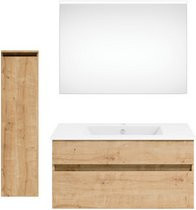 Get2You Badmöbel-Set twenty one, 4-teilig, Waschbecken, braun, B/H/T: 92 x 1,5 x 51 cm - Bild 1