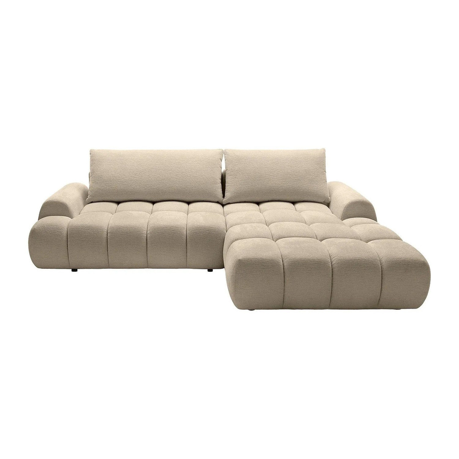 Vente-unique Schlafsofa Farneta in Taupe mit L-Form und Schlaffunktion, Breite: 280 cm - Bild 2