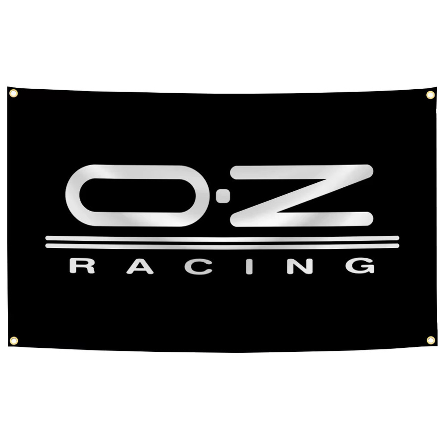 OZ Racing Motorsports Radnabenflagge Banner aus Polyester in Schwarz mit Digitaldruck, B x H: 90 x 150 cm - Bild 3