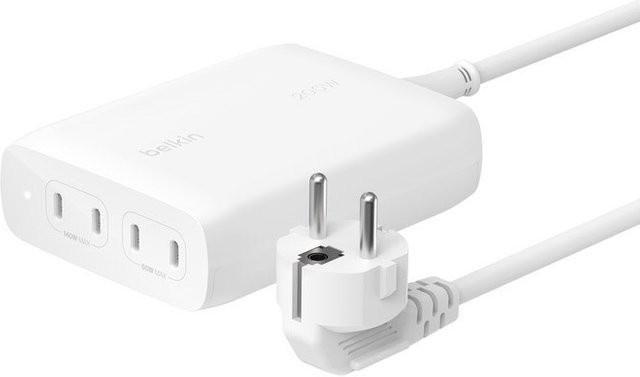 Belkin BoostCharge Pro Quad USB-C Ladegerät 200W mit 4x USB-C Anschlüssen, GaN Technologie, Weiß - Bild 1