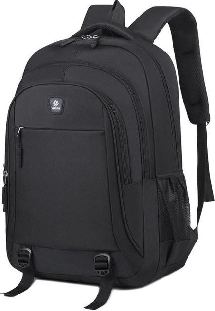 Weft Wasserdichter Oxford Laptop-Rucksack für Damen und Herren, 16 Zoll, Schwarz - Bild 1