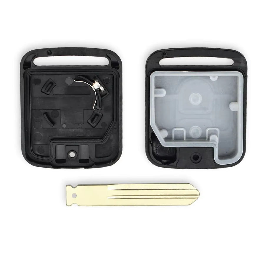 KEYYOU 2-Tasten-Autoschlüsselgehäuse für Nissan Qashqai Navara Micra NV200 Patrol Y61, Schwarz - Bild 2