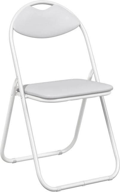 8er Set vidaXL Klappstühle aus Kunstleder in Weiß, stapelbar, B/T/H: 48 x 43,5 x 81 cm - Bild 1