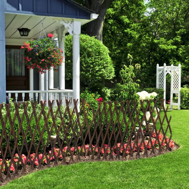 Erweiterbares Garten-Spalier aus Holz und Aluminium in Braun zur Unterstützung von Kletterpflanzen, B/H: 40 x 20 cm - Bild 1