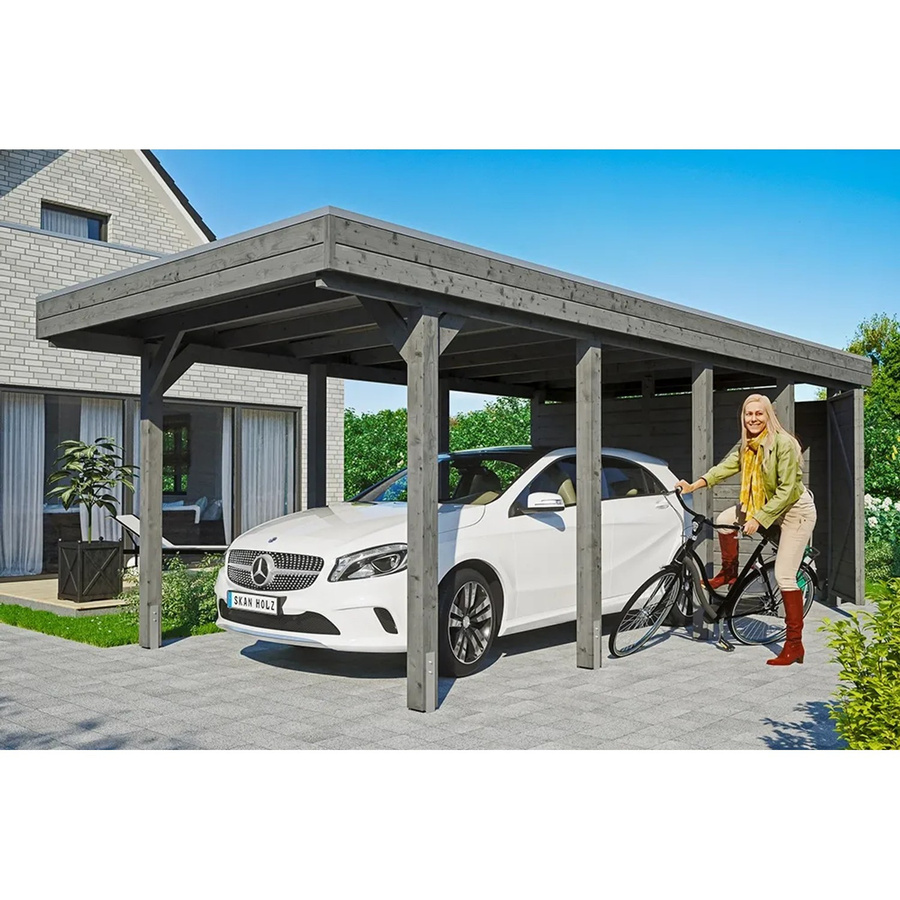 SKANHOLZ Carport Friesland Set 2 in Schiefergrau, B/T: 314 x 708 cm, Firsthöhe: 241 cm, lasiert - Bild 2