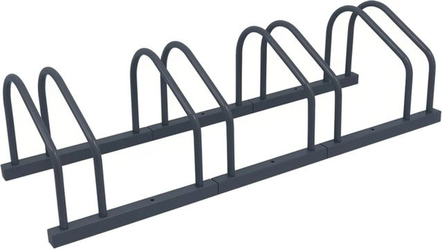 Relaxdays Fahrradständer aus Stahl in Anthrazit für 4 Fahrräder zur Boden- und Wandmontage, B/T/H: 101 x 27 x 24 cm - Bild 1
