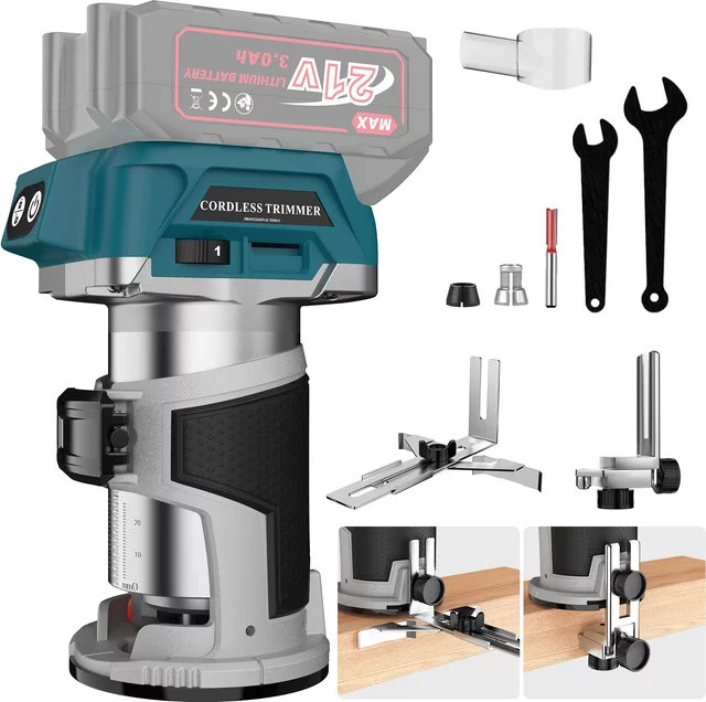 Makita Bürstenloser Elektrischer Trimmer für Holzbearbeitung, Fräsmaschine zum Gravieren und Schlitzen, kompatibel mit Makita 18V Akku - Bild 1