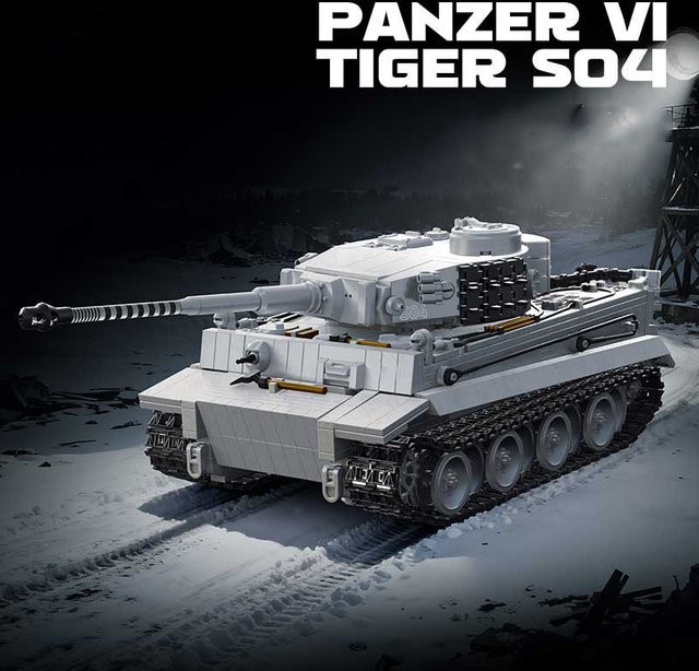 XMWL Schneebedeckter Tiger Schwerer Panzer Sd.Kfz.182, Bausteine, ab 14 Jahren - Bild 1