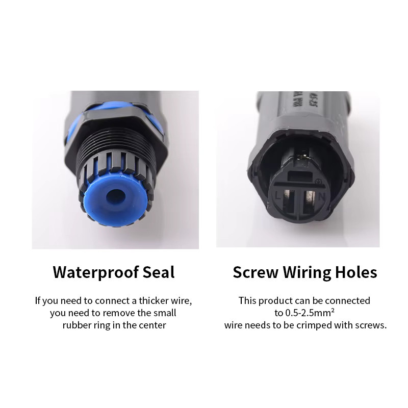 JINH IP68 wasserdichter elektrischer Kabelstecker Dreiwege-Abzweigschraubverbinder in Schwarz für 3, 4 oder 5-polige Kabel von 0,5 bis 2,5 mm2 - Bild 4