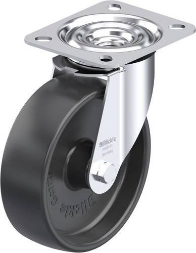 Blickle LE-PP 125G Stahlblech-Lenkrolle in Schwarz-Grau mit 125 mm Rad-Durchmesser und 150 kg Tragfähigkeit - Bild 1