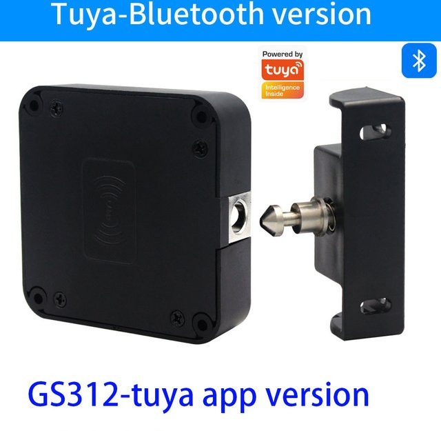 LUCKING DOOR RFID Smart Lock Schwarz, lochfreies unsichtbares Sensor-Induktionsschloss mit Tuya App Unterstützung für Möbel, Sauna, Schrank und Schließfach - Bild 1