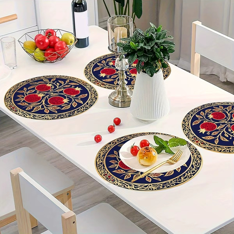 VIKAMA 6-teiliges Vintage-Tischset mit Granatapfel-Design in Multicolor - Bild 2