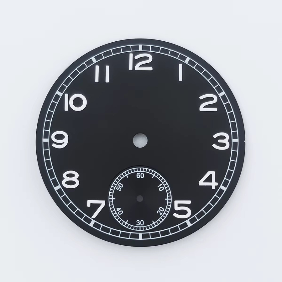 Manbushijie Zifferblatt, 37 mm, Schwarz, Weiß, Blau, passend für ETA 6498 ST3620 - Bild 3