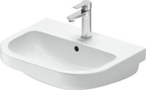 Duravit Waschtisch D-Code in Weiß mit Überlauf und Hahnloch, Wandhängend, B/T: 55 x 43 cm - Bild 1