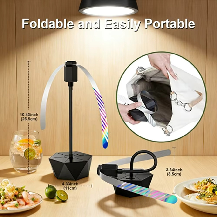 ARTOFUL Mini USB-Ventilator zum Insektenabwehren, tragbarer und wiederaufladbarer Ventilator in Schwarz, Höhe: 26,5 cm, Breite: 11,0 cm - Bild 5