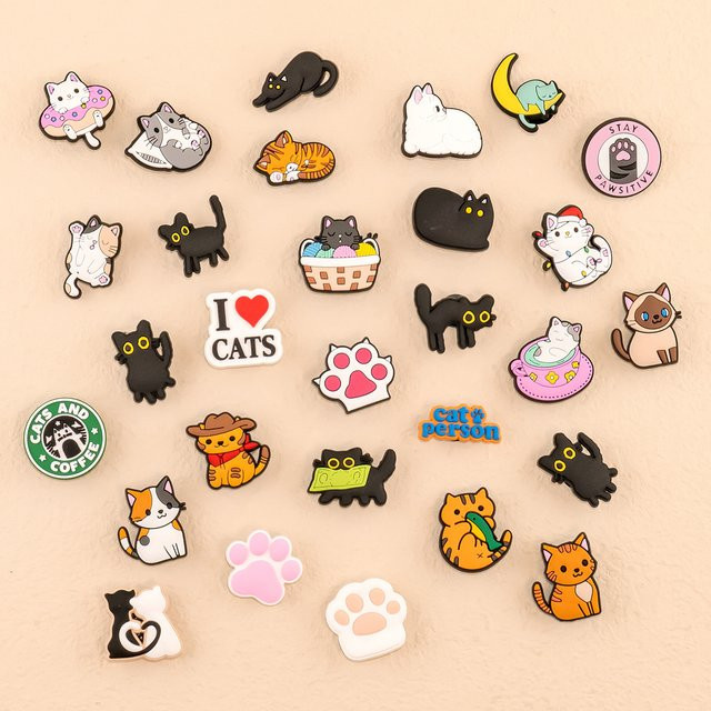 Schuhanhänger schwarze Katze, PVC, Frauen, Mädchen, Kinder - Bild 1