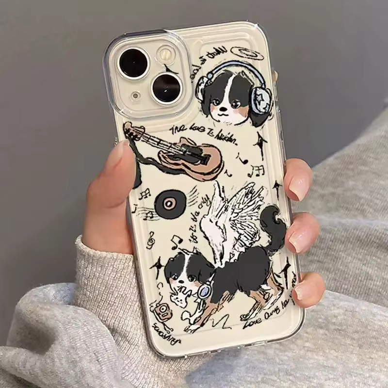 Etmakit Handyhülle mit Engeltier-Design für iPhone 11 bis iPhone 16 Pro Max, Transparent - Bild 3