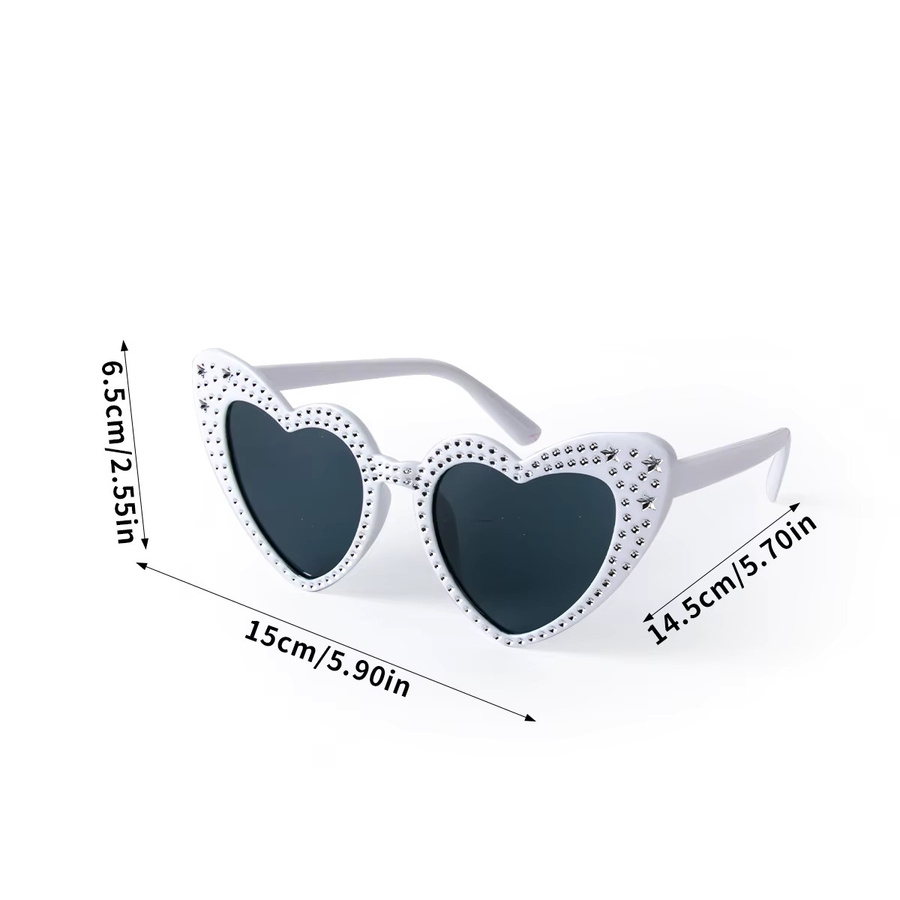 cyuan Sonnenbrille, herzförmig, Vollrand, Kunststoff, Strass - Bild 6