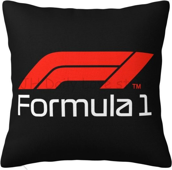 GUOYU HOMEDECOR Kissenbezug mit Formel 1 Logo Aufdruck, Schwarz, Polyester, B/T/H: 40 x 40 x 40 cm - Bild 1