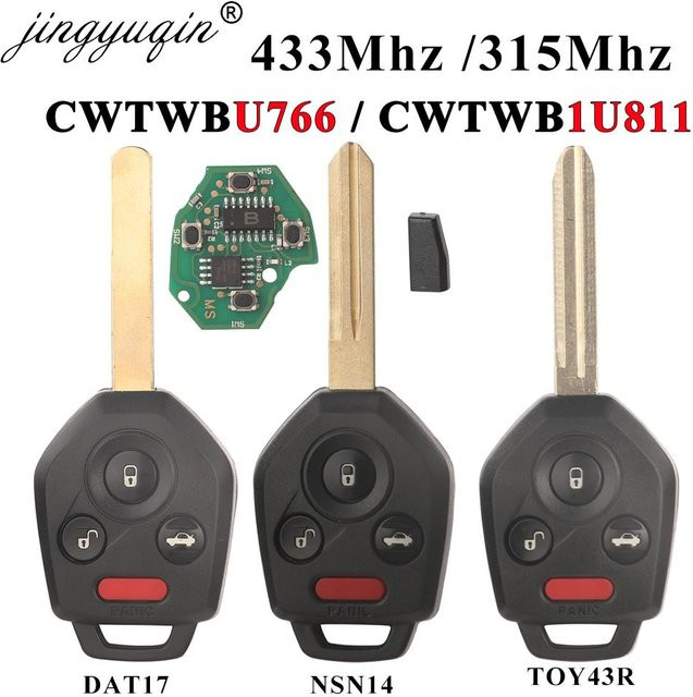 Jingyuqin Auto Fernbedienung Schlüssel für Subaru Outback Impreza Tribeca Legacy Forester STI WRX XV in Schwarz mit 315/433MHz und ID60/62/G Chip - Bild 1
