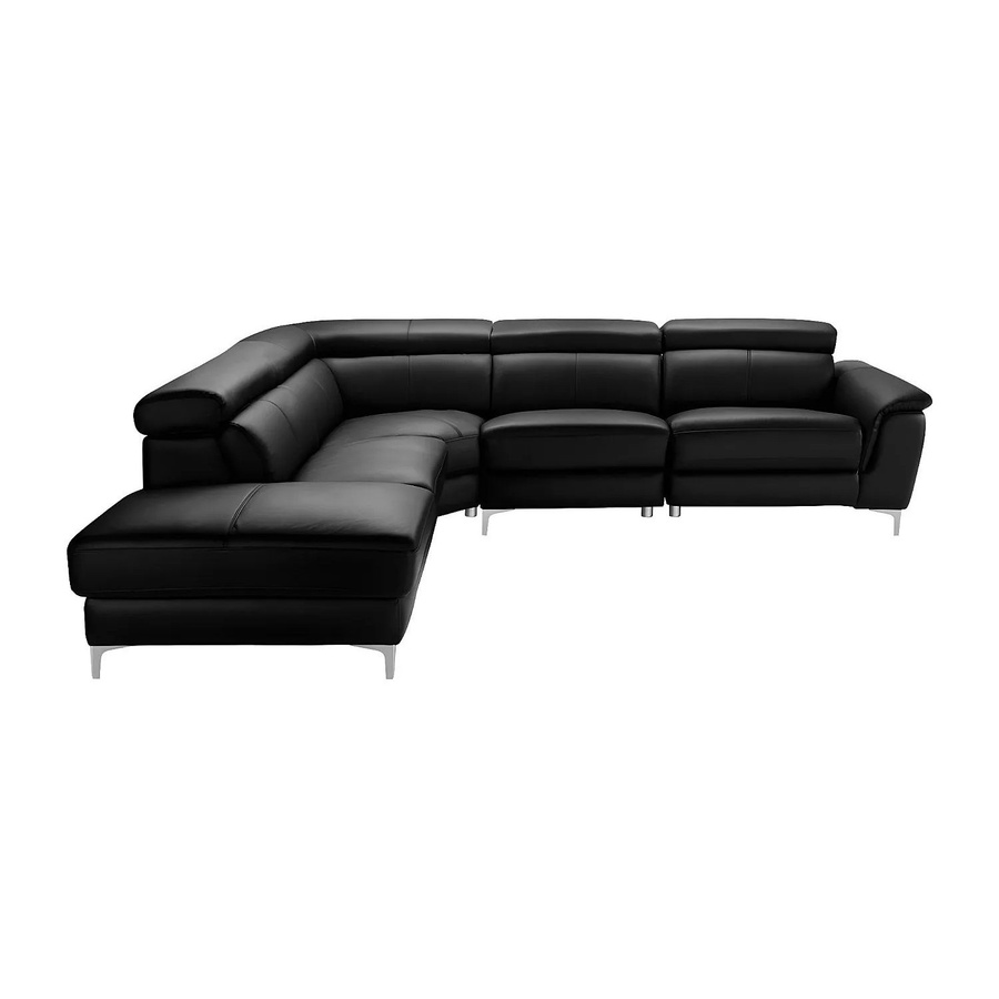 Vente-unique Relaxsofa Sitia in Schwarz mit Lederbezug und elektrischer Funktion, L-Form, linksseitig, Breite: 293 cm - Bild 2
