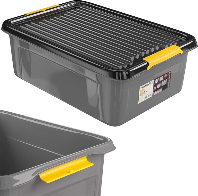 Stapelbare Aufbewahrungsbox von MONZANA in Grau/Anthrazit, B/T/H: 58 x 39 x 16 cm - Bild 1
