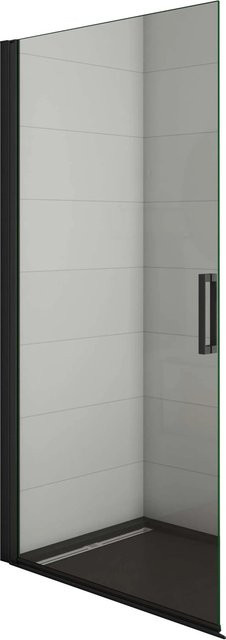 Duschparadies Duschkabine mit Doppeltür aus 8mm Sicherheitsglas in Schwarz und Transparent, B/T/H: 100 x 200 cm - Bild 1
