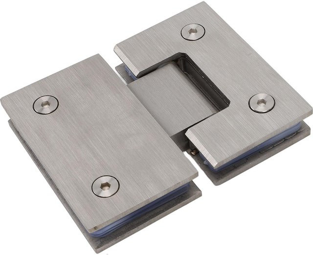 mfySpace Glasduschtürscharnier aus Edelstahl für 8 mm bis 12 mm Glasdicke, 180 Grad Öffnung, Silber - Bild 1