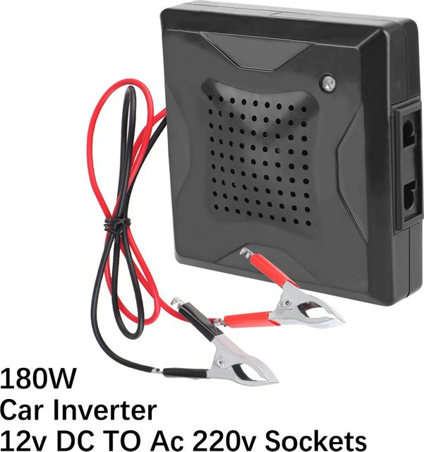 Mini Stecker Adapter Auto Power Inverter 180W Konverter von 12V DC auf 220V AC in Schwarz - Bild 1