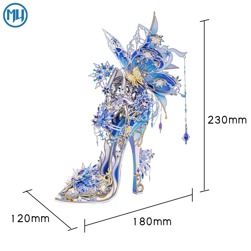 MU Snow Love Magic Crystal Schuhe, 3D Metall Puzzle, Montagemodell - Bild 2