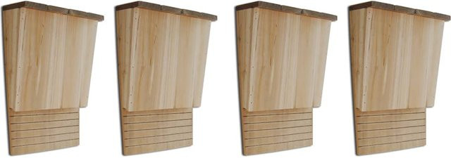 VD Home Furnishing Fledermauskästen Set aus 4 Stück aus Holz in Braun, H x B x T: 34 x 22 x 12 cm - Bild 1